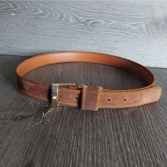 r. phillips Vintage Brown Suede Belt Medium/Large - Picture 2 of 6